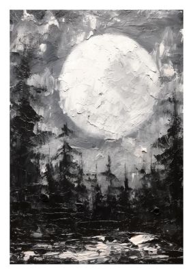 Starry Night in Monochromatic Impressionism