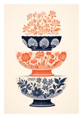 Floral Patterns and Vibrant Risograph Cups