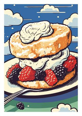 British Scone with Clotted Cream Art