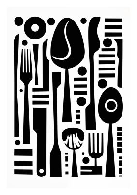 Geometric Kitchen Utensils Riso Art