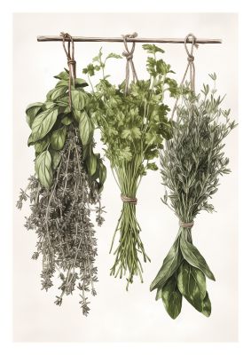 Harmonious Hanging Herbs Illustration