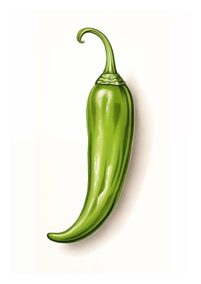 Sleek Green Chili Minimalistic Art