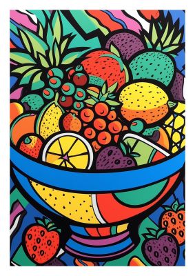 Animated Fruit Bowl in Britto Style