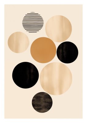 Bohemian Circle Art in Light Brown and Black