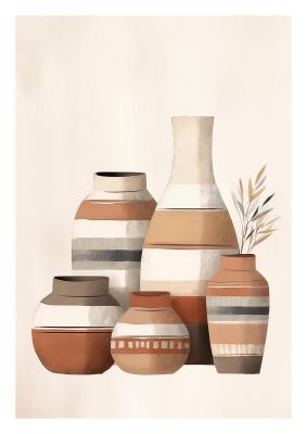 Rustic Pottery Serene Earth Tones