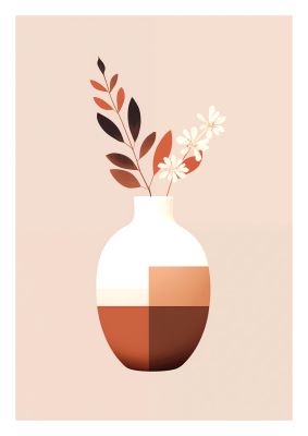 Boho Vase Simplicity Clean Riso Print