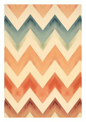 Boho Chevron Art in Cream and Brown