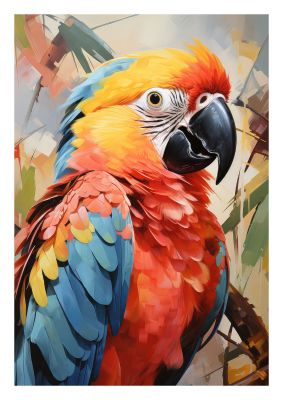 Vivid Scarlet Macaw Parrot Portrait - Exotic Bird Wall Art