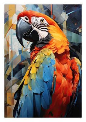 Lifelike Scarlet Macaw Parrot Illustration - Vibrant Bird Art