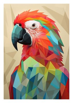 Geometric Parrot Art in Bright Colours - Contemporary Wall Decor