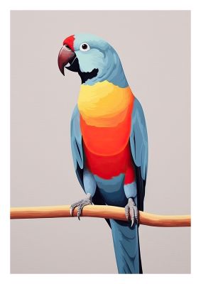 Minimalist Parrot Artwork in Pastel Colours - Modern Wall Art