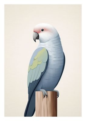 Clean Minimalist Parrot Art - Sleek Contemporary Design