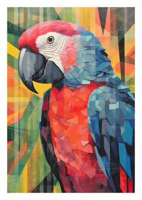 Modern Polygonal Parrot Art - Colourful Geometric Design