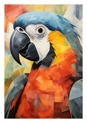 Colourful Abstract Parrot Portrait - Unique Wall Art