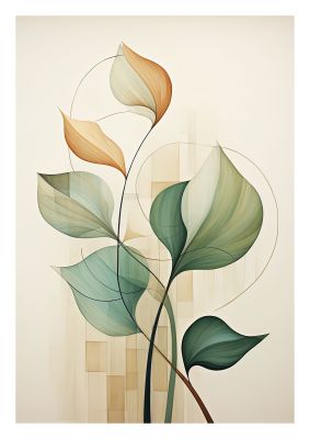 Elegant botanical illustration with soft pastel colours