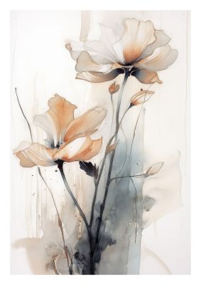 Watercolour floral art with delicate petals and soft tones