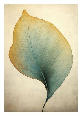 Elegant leaf illustration with gradient shades