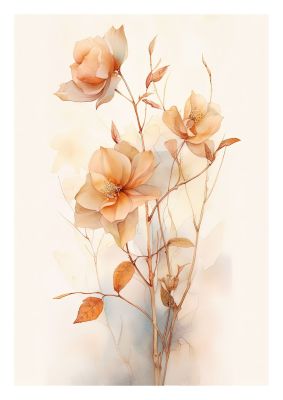 Soft watercolour floral art with pastel colours