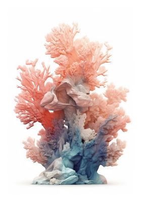 Vibrant coral art with intricate details and gradient shades