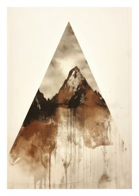 Abstract Mountain with Triangle Frame Art Print