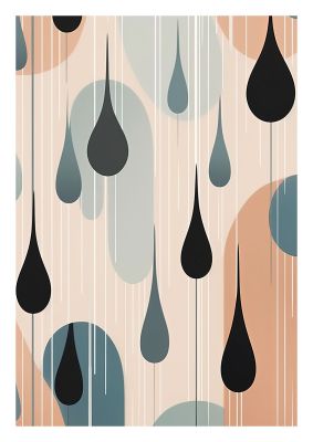 Abstract Raindrop Pattern Art Print with Earthy Tones