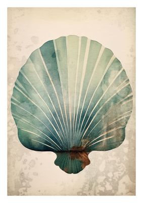 Artistic Seashell Art Print with Vintage Texture