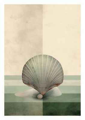 Minimalist Seashell Art Print with Soft Colours