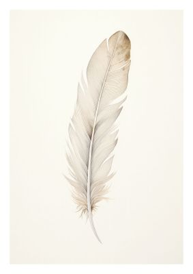 Detailed Feather Illustration with Neutral Background