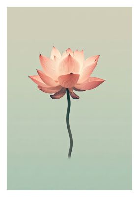 Serene lotus flower art with soft pastel hues and minimalistic design