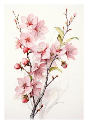 Beautiful cherry blossom illustration to bring a touch of spring into your home decor